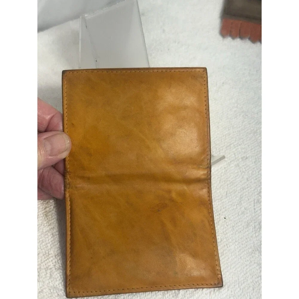 Tan Leather Bifold Wallet/ID Holder Money/Coin